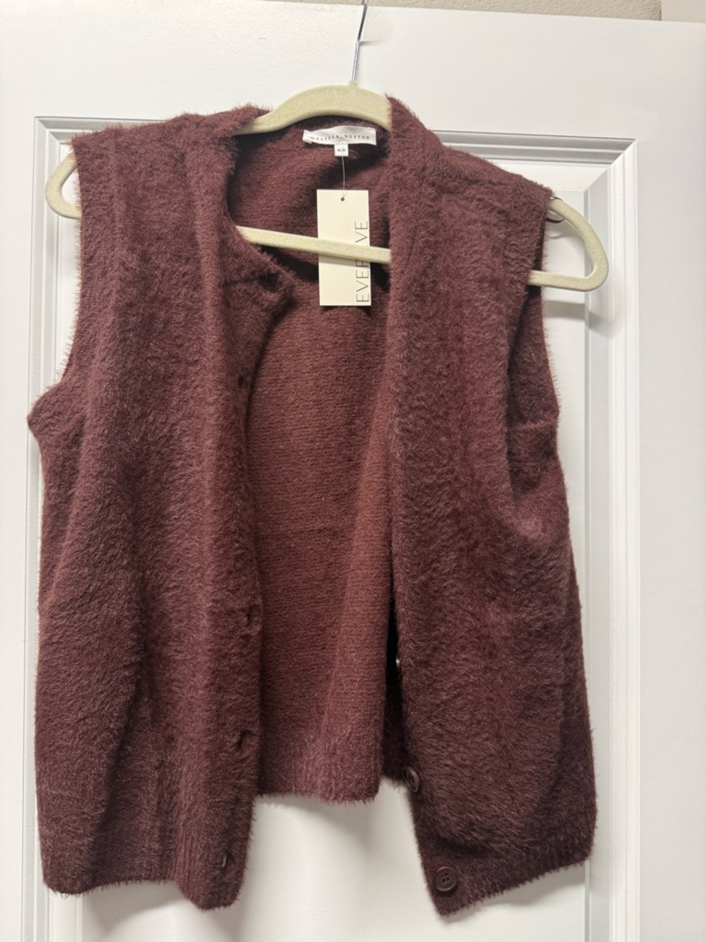 Evereve Melissa Nepton Sleeveless Cardigan Vest - Dusty Rose